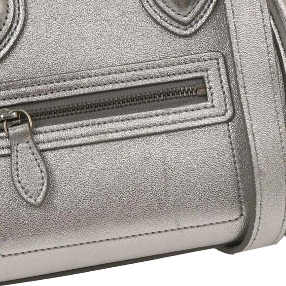 Celine Silver Leather Nano Luggage Tote Bag S-CU-4118 134745 - Picture 3 of 10